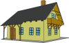 +building+home+dwelling+house+with+patios+ clipart