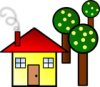 +building+home+dwelling+house+with+trees+ clipart