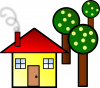 +building+home+dwelling+house+with+trees+ clipart