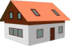 +building+home+dwelling+orange+roof+house+ clipart