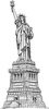 +united+states+us+america+Statue+of+Liberty+BW+ clipart