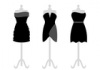 +clothes+clothing+apparel+3+little+black+dresses+BW+ clipart