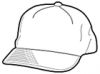 +headware+apparel+baseball+cap+BW+ clipart