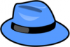 +headware+apparel+fedora+blue+ clipart