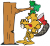 +animal+Castor+rodent+beaver+chopping+tree+down+ clipart