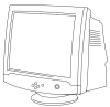 +screen+computer+hardware+CRT+Monitor+line+art+ clipart