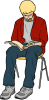 +education+learn+reading+on+student+chair+ clipart