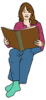 +education+learn+reading+woman+ clipart