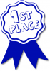 +win+winner+award+ribbon+blue+1st+ clipart