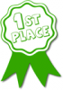 +win+winner+award+ribbon+green+1st+ clipart