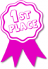 +win+winner+award+ribbon+pink+1st+ clipart