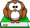 +read+reading+cartoon+owl+on+book+green+ clipart