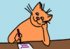 +school+cat+writing+ clipart