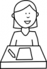 +child+kid+children+student+at+desk+ clipart