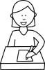 +child+kid+children+student+writing+ clipart