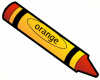 +education+supply+crayon+orange+1+ clipart