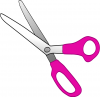 +education+supply+round+tip+scissors+pink+ clipart