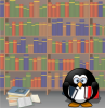 +learn+penguin+library+ clipart