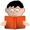 +read+boy+w+glasses+reading+ clipart