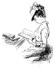 +read+lady+reading+prim+ clipart