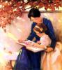 +read+mother+reading+to+daughter+outdoors+ clipart