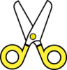 +cut+sharp+utensile+safety+scissors+yellow+ clipart