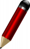 +write+writing+utensile+glossy+red+pencil+ clipart