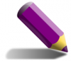 +write+writing+utensile+stubby+pencil+w+shadow+purple+ clipart