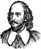 +famous+people+writer+author+history+Shakespeare+BW+ clipart