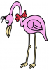 +animal+bird+pink+Flamingo+toon+ clipart