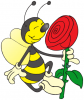 +bug+insect+bumblebee+bee+on+rose+ clipart