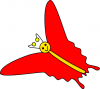 +bug+insect+flying+butterfly+smiling+red+ clipart