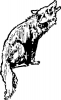 +animal+coyote+howling+BW+ clipart