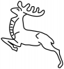 +animal+Cervidae+deer+leaping+outline+ clipart