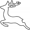 +animal+Cervidae+jumping+deer+outline+ clipart
