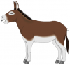 +animal+Equidae+Donkey+brown+white+ clipart