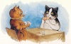 +feline+animal+cartoon+Cats+playing+poker+ clipart