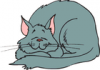 +feline+animal+cartoon+cat+sleeping+happily+ clipart
