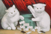+feline+animal+cartoon+kittens+playing+dominoes+ clipart