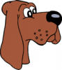 +animal+canine+canid+dog+cartoon+hound+profile+ clipart