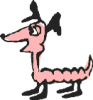 +animal+canine+canid+dog+cartoon+long+neck+pink+dog+ clipart