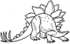 +extinct+dinosaur+jurassic+Stegasaurus+BW+ clipart