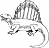 +extinct+dinosaur+jurassic+dimetrodon+BW+ clipart