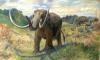 +extinct+mammal+animal+mastodon+painting+ clipart