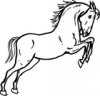 +animal+mammal+jumping+horse+outline+ clipart