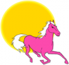 +animal+mammal+pink+horse+sun+ clipart
