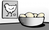 +food+nourishment+eat+eggs+in+bowl+on+table+ clipart
