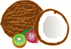 +food+nourishment+eat+fruit+coconuts+kiwi+strawberry+ clipart