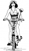 +sports+bicycling+cycling+normal+bicycle+woman+ clipart