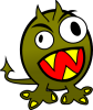 +alien+character+mad+teeth+evil+scary+green+monster+ clipart